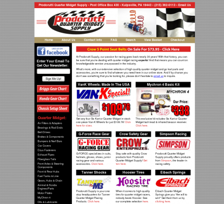 Auto Racing Supply on Shopping  Sports  Motorsports  Auto Racing   Quarter Midget Parts